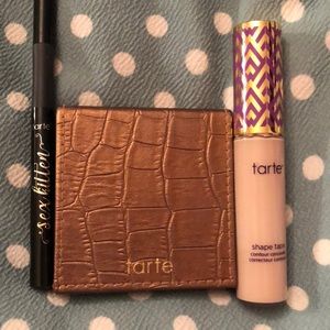 Tarte bronzer, concealer, and eyeliner.